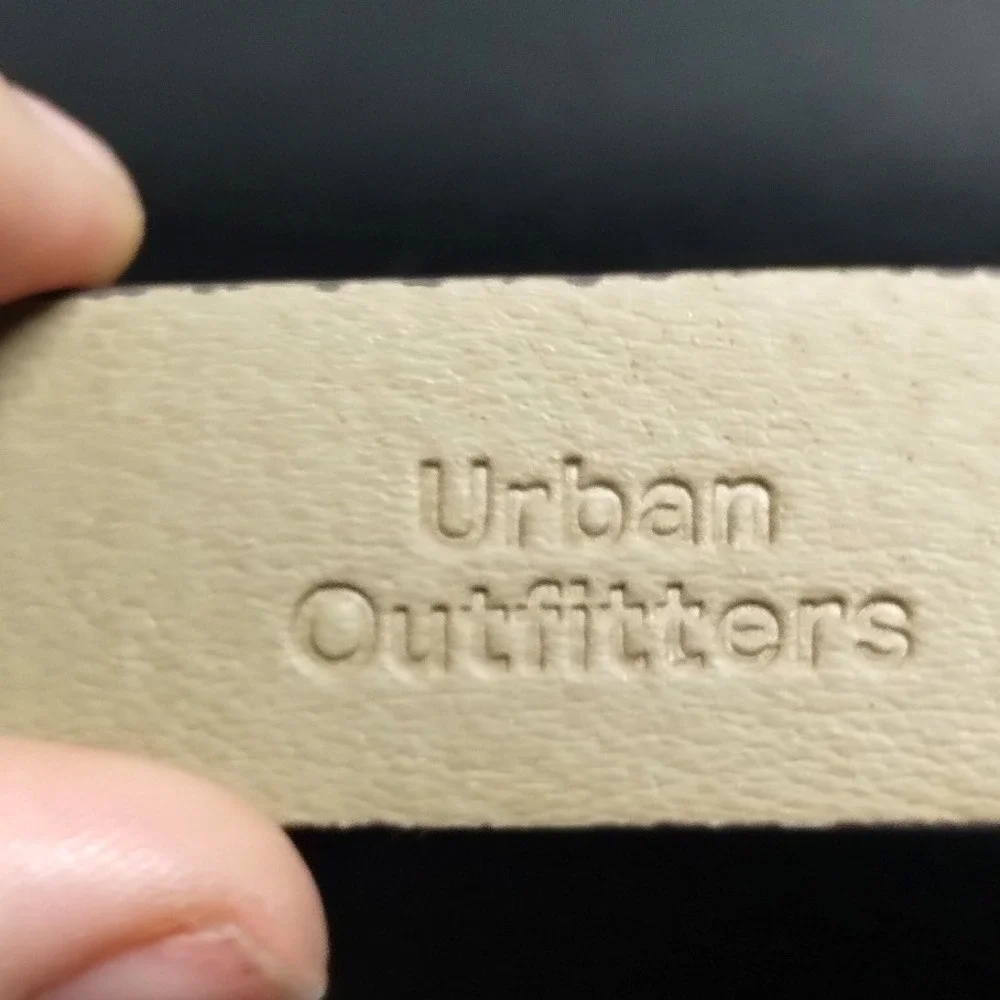 Urban Outfitters Leopard Print Hair Calf Skinny Belt Tan Brown Small Brass Buckl